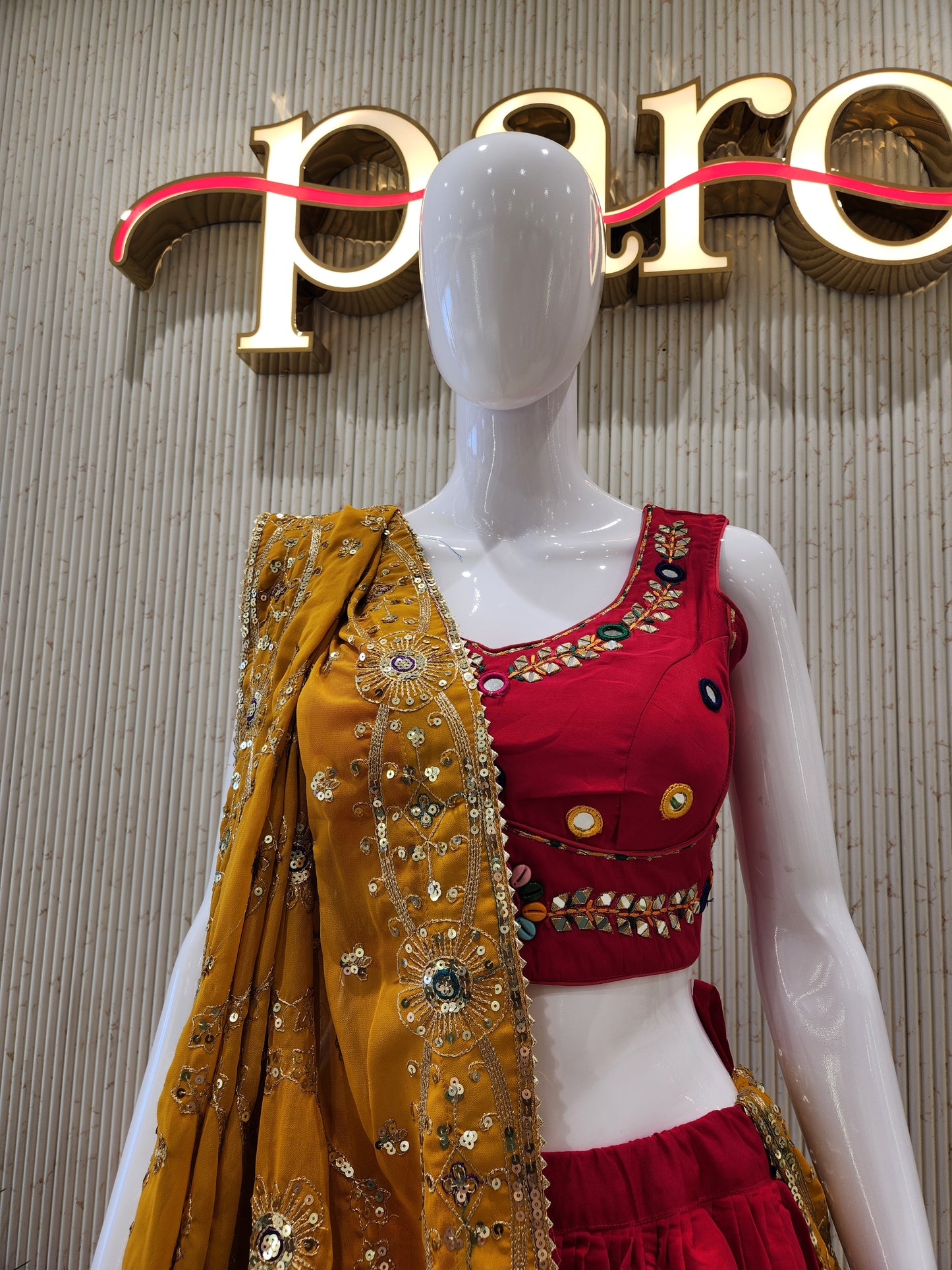 Peach Navratri Chaniya Choli