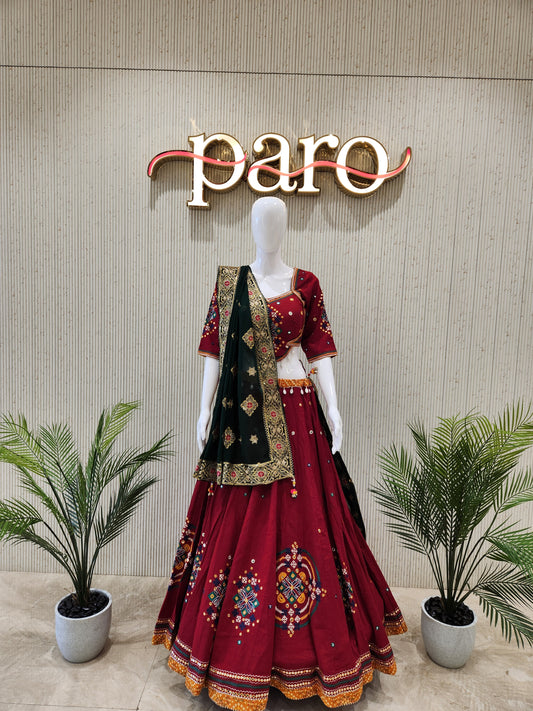 Maroon Navratri Chaniya Choli