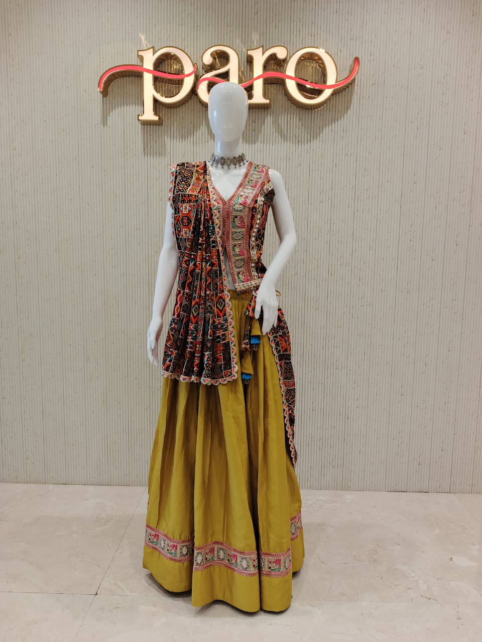Mustard Yellow Navratri Chaniya Choli