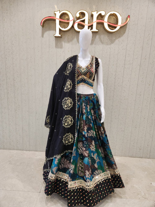Rama blue colour Colour Navratri Chaniya Choli