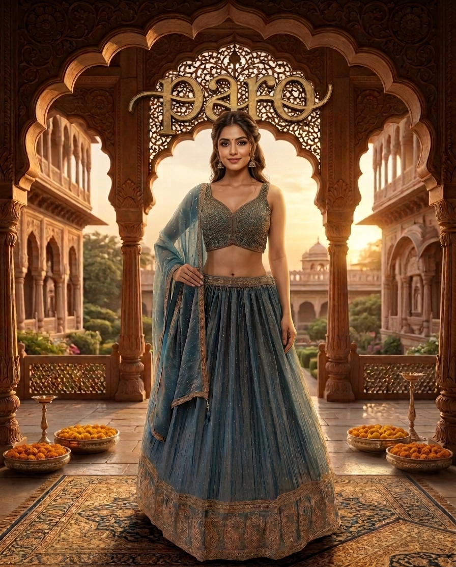 SkyBlue  Chaniya Choli