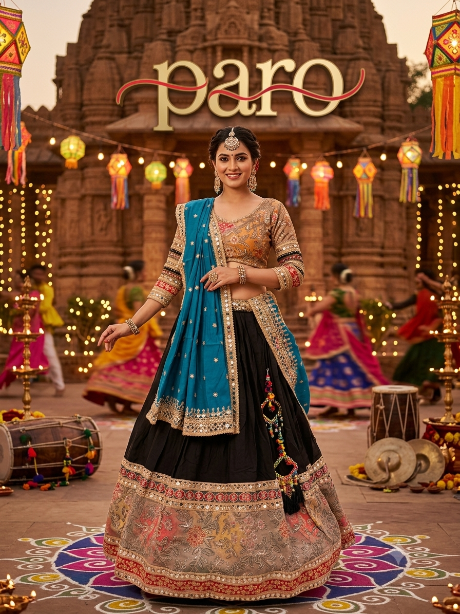 Black Navratri Chaniya Choli