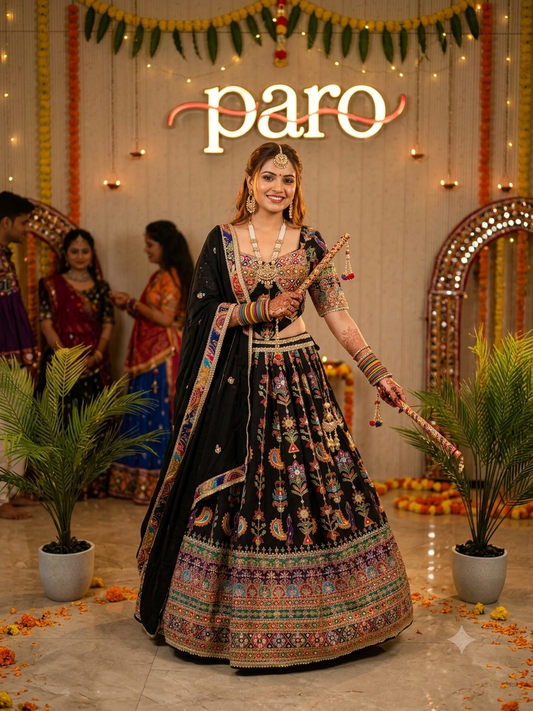Black Navratri Chaniya Choli