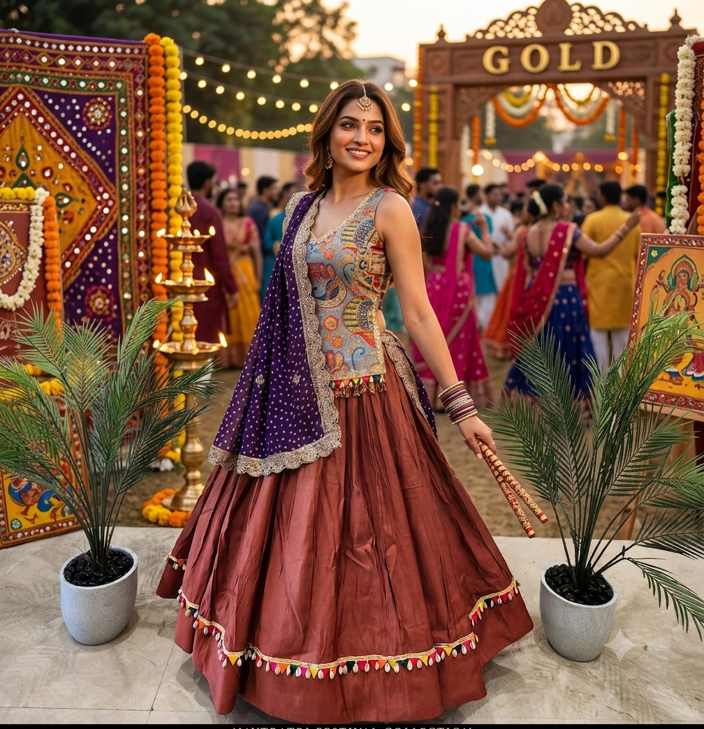 Rust Navratri Chaniya Choli