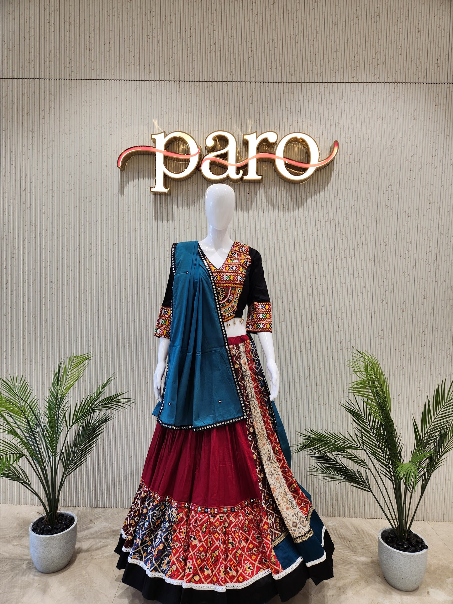Maroon Black Navratri Chaniya Choli