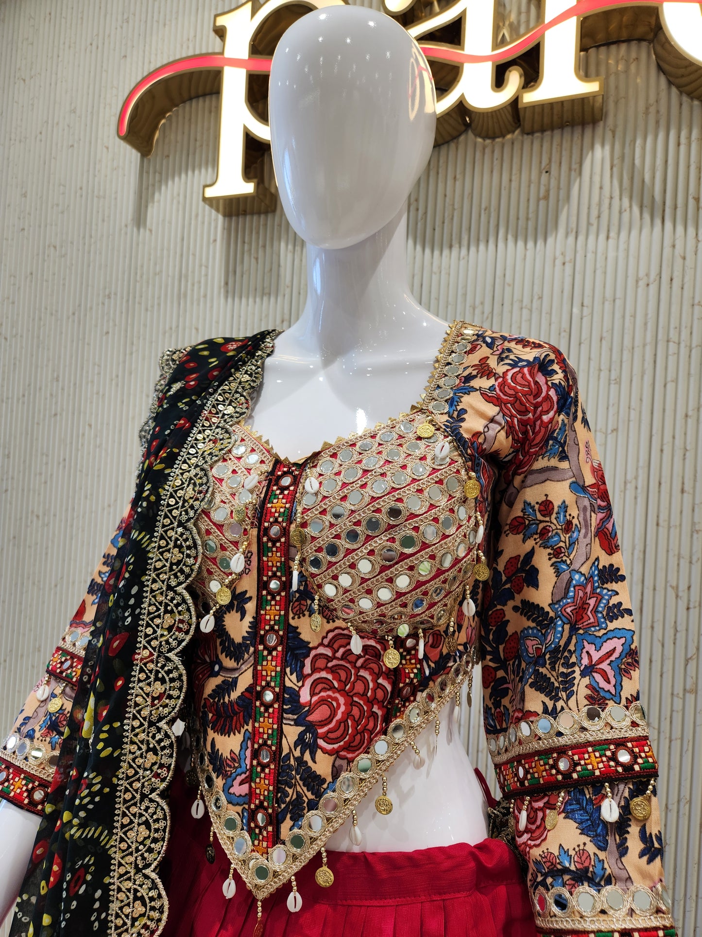 Peach Navratri Chaniya Choli