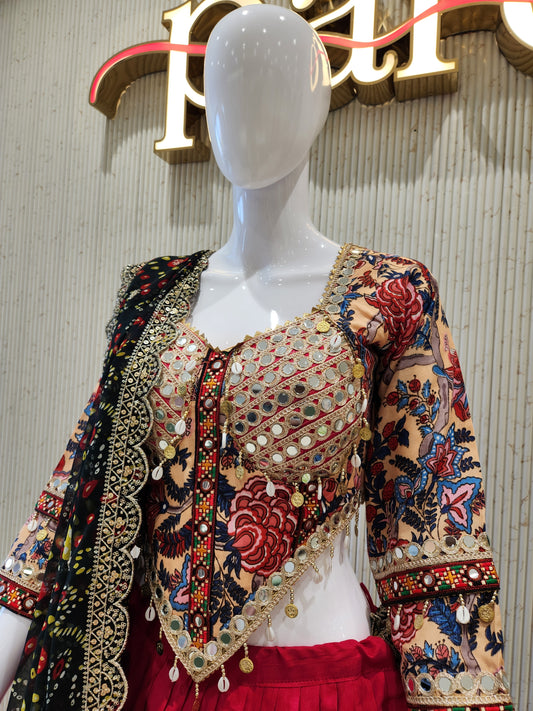 Peach Navratri Chaniya Choli