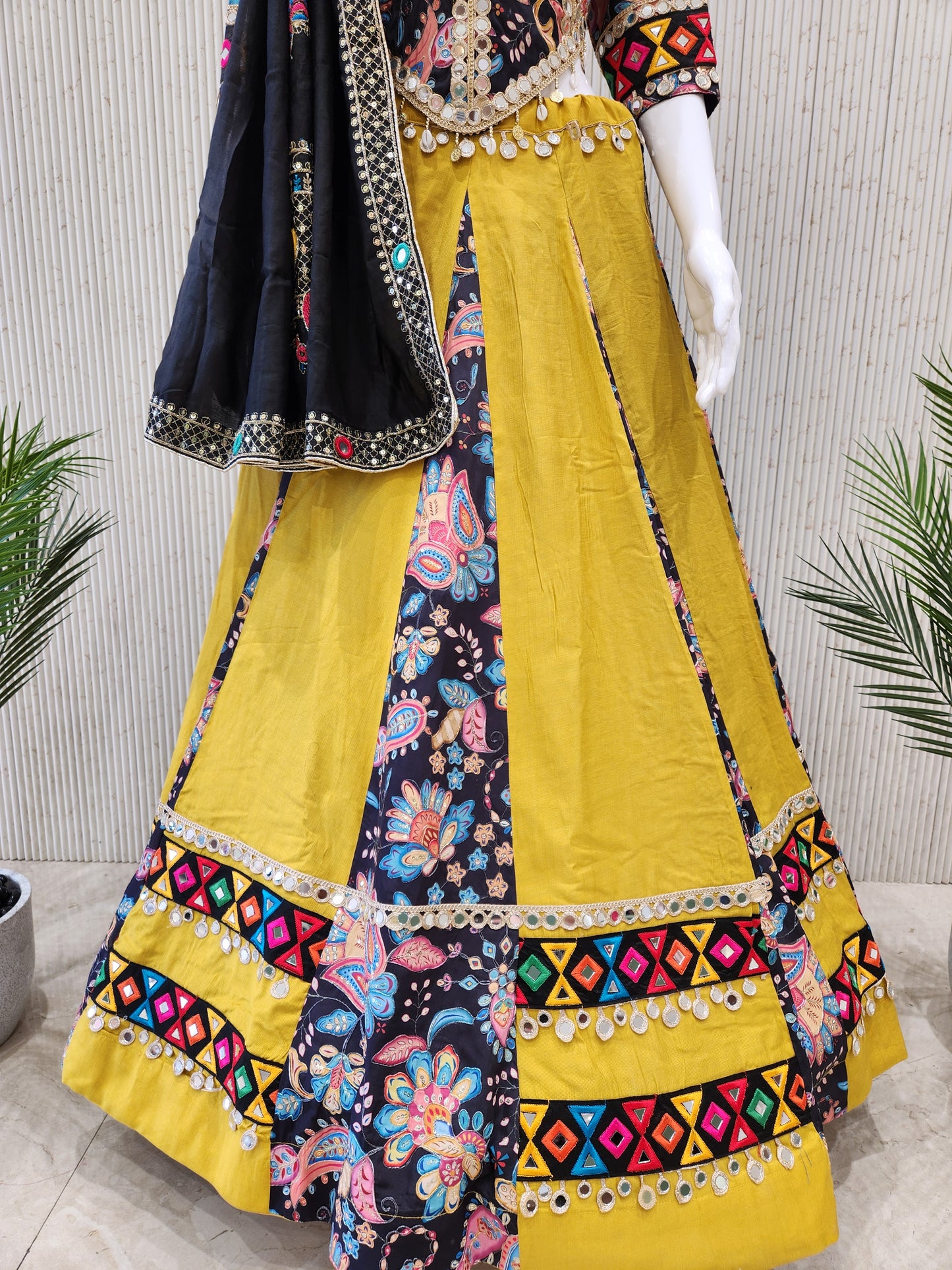 Yellow Navratri Chaniya Choli