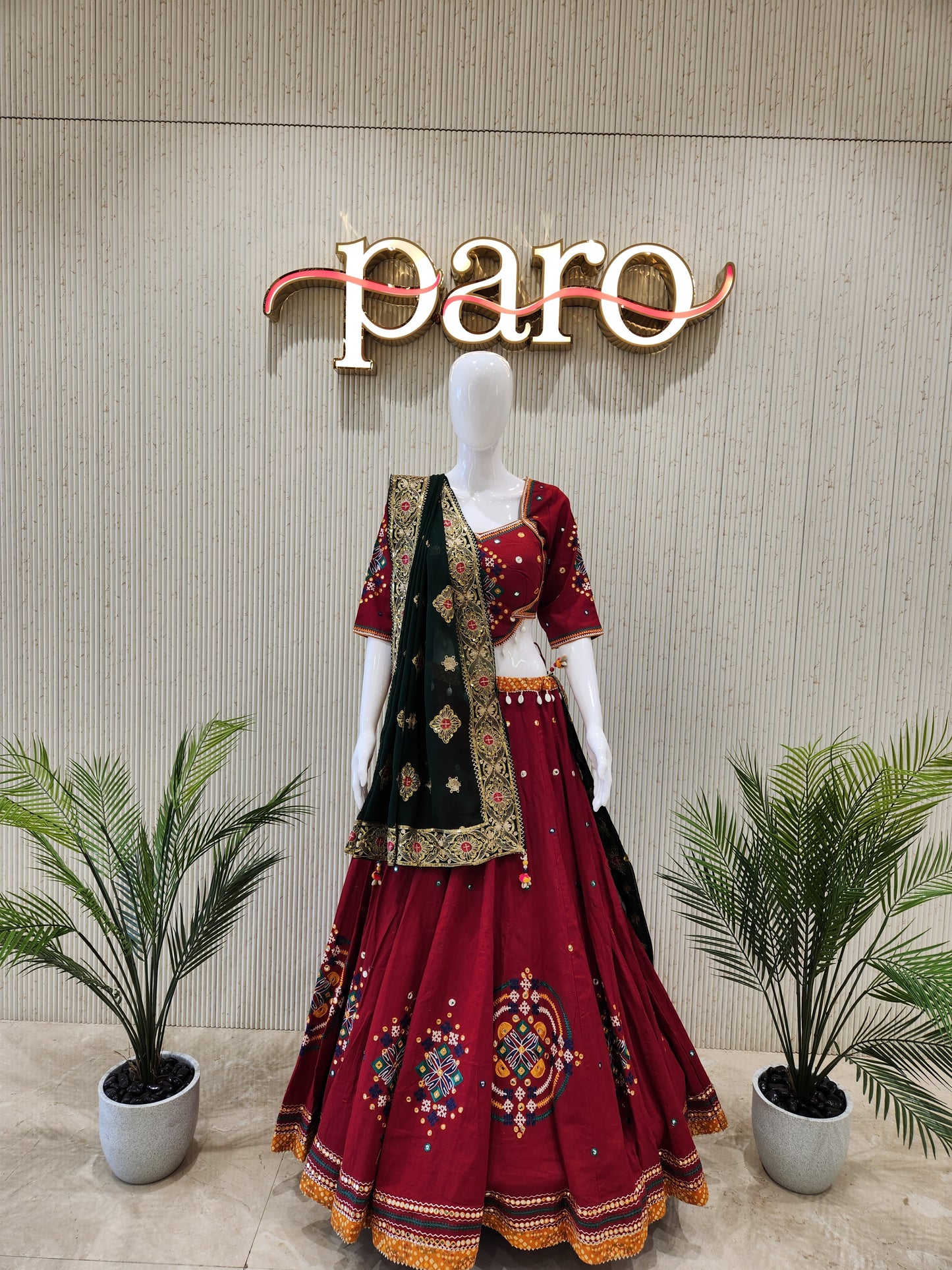 Maroon Navratri Chaniya Choli