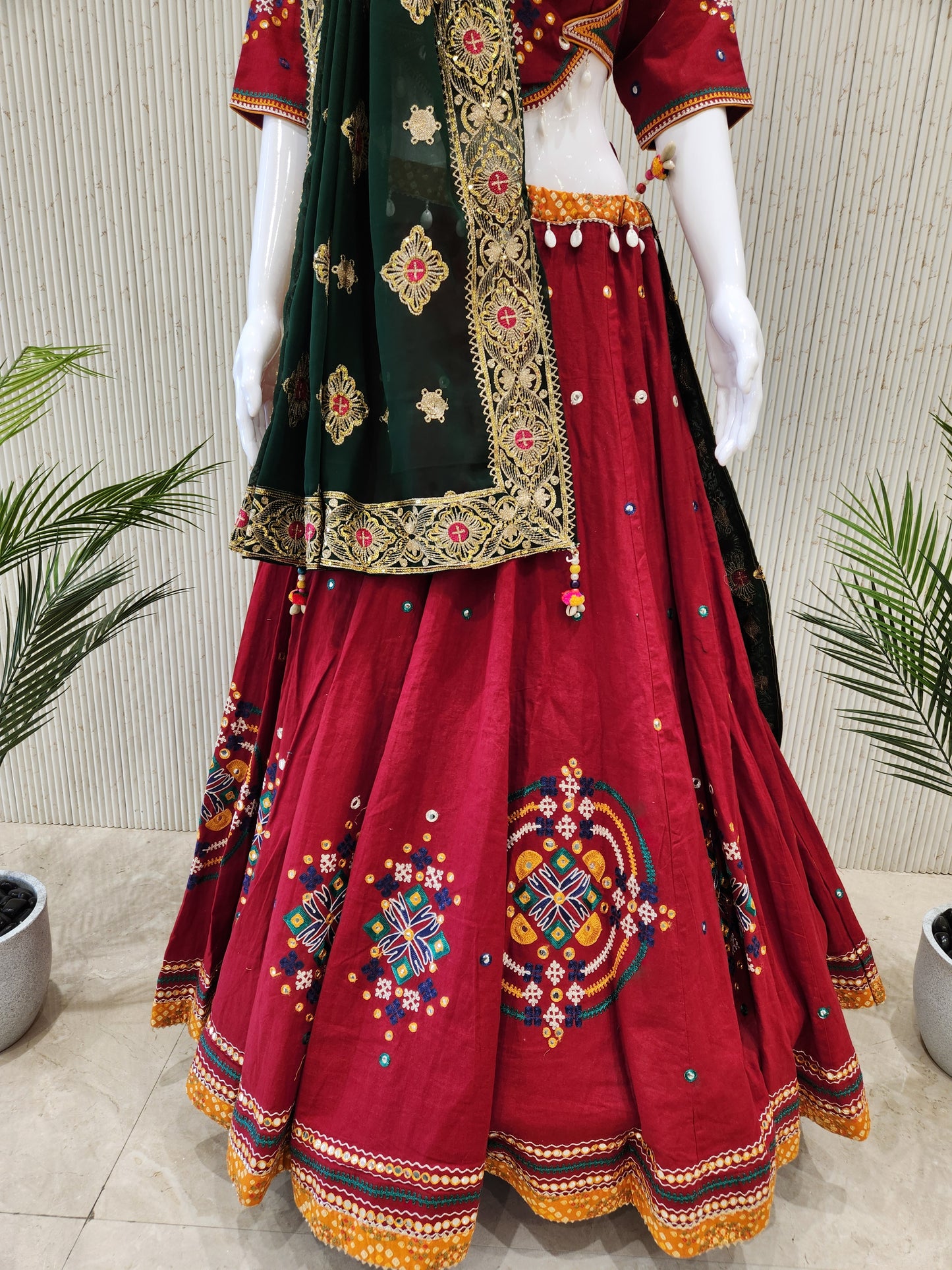 Maroon Navratri Chaniya Choli
