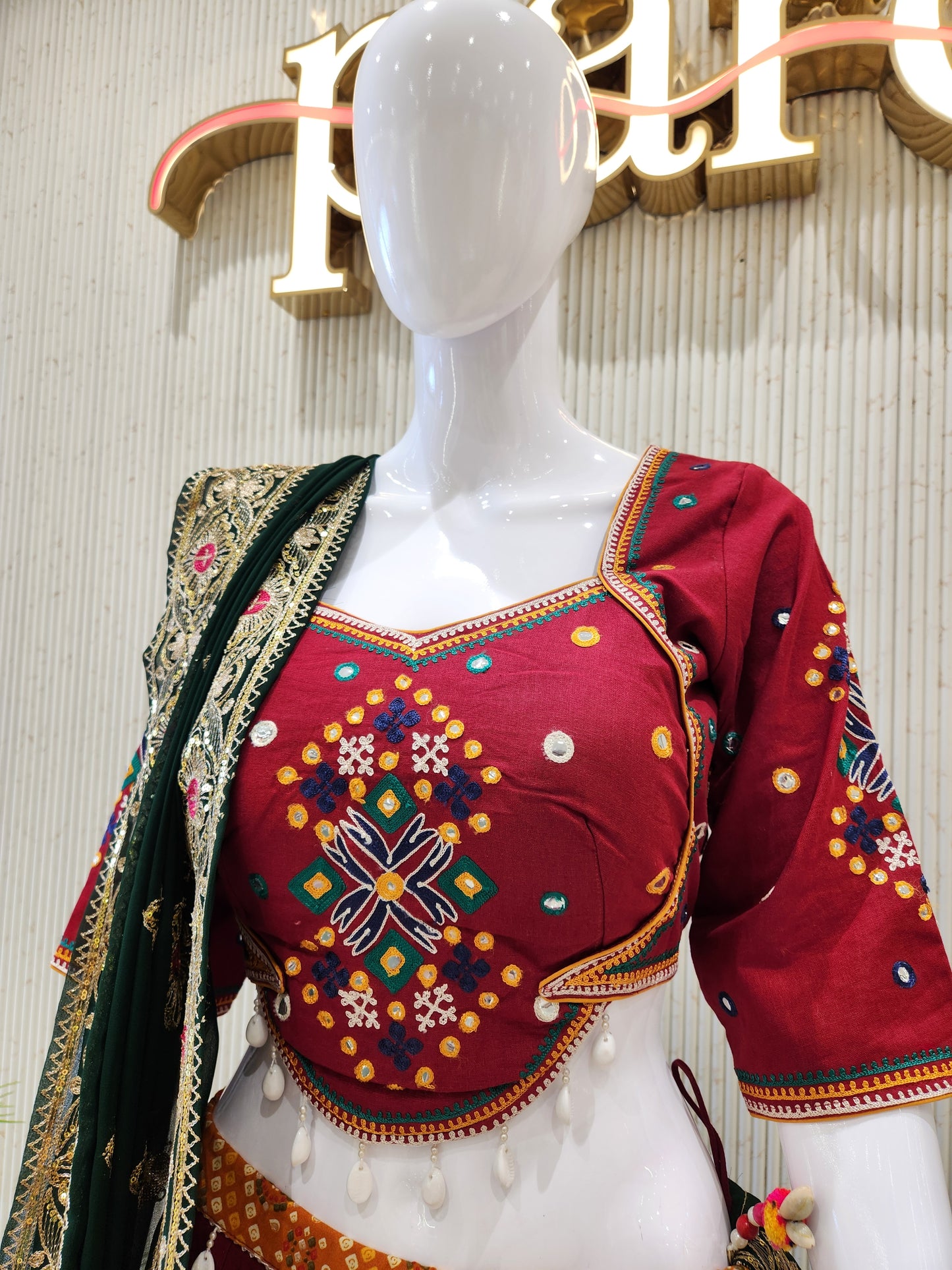 Maroon Navratri Chaniya Choli
