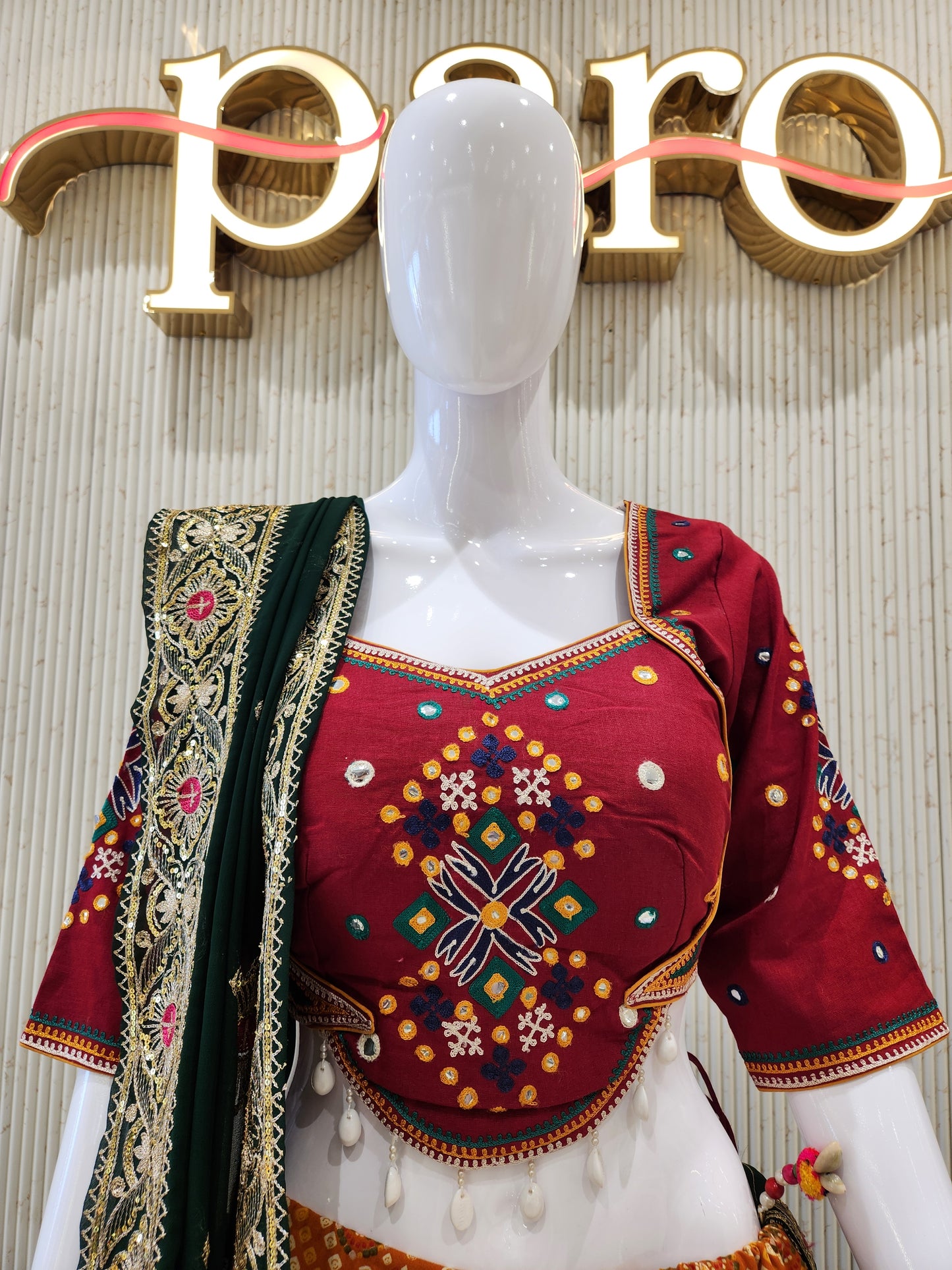 Maroon Navratri Chaniya Choli