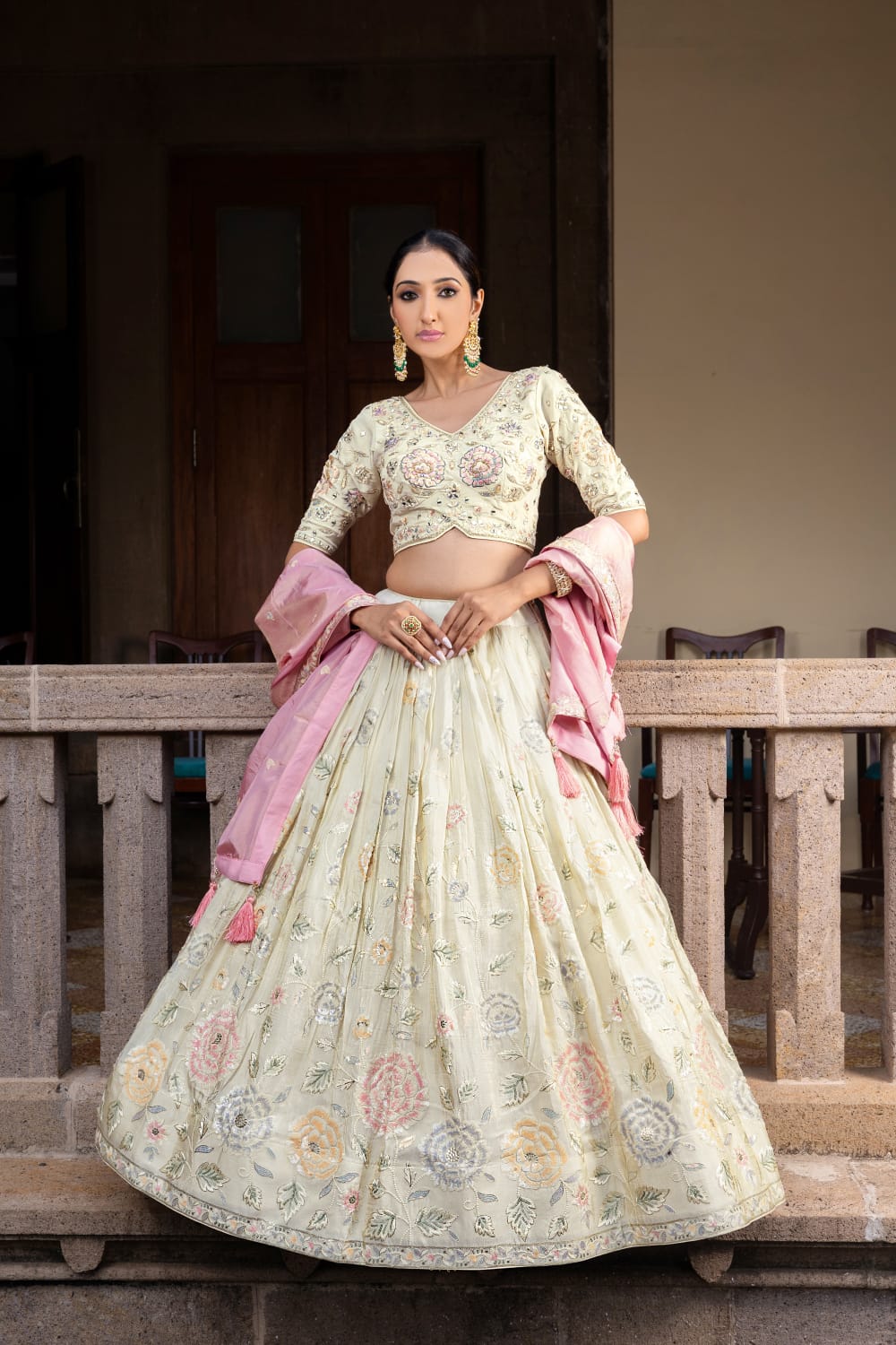 gold Handwork silk Lehenga