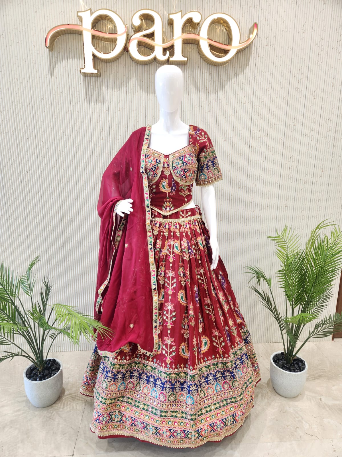 Maroon Navratri Chaniya Choli