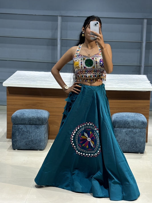 Peacock Blue Navratri Chaniya Choli