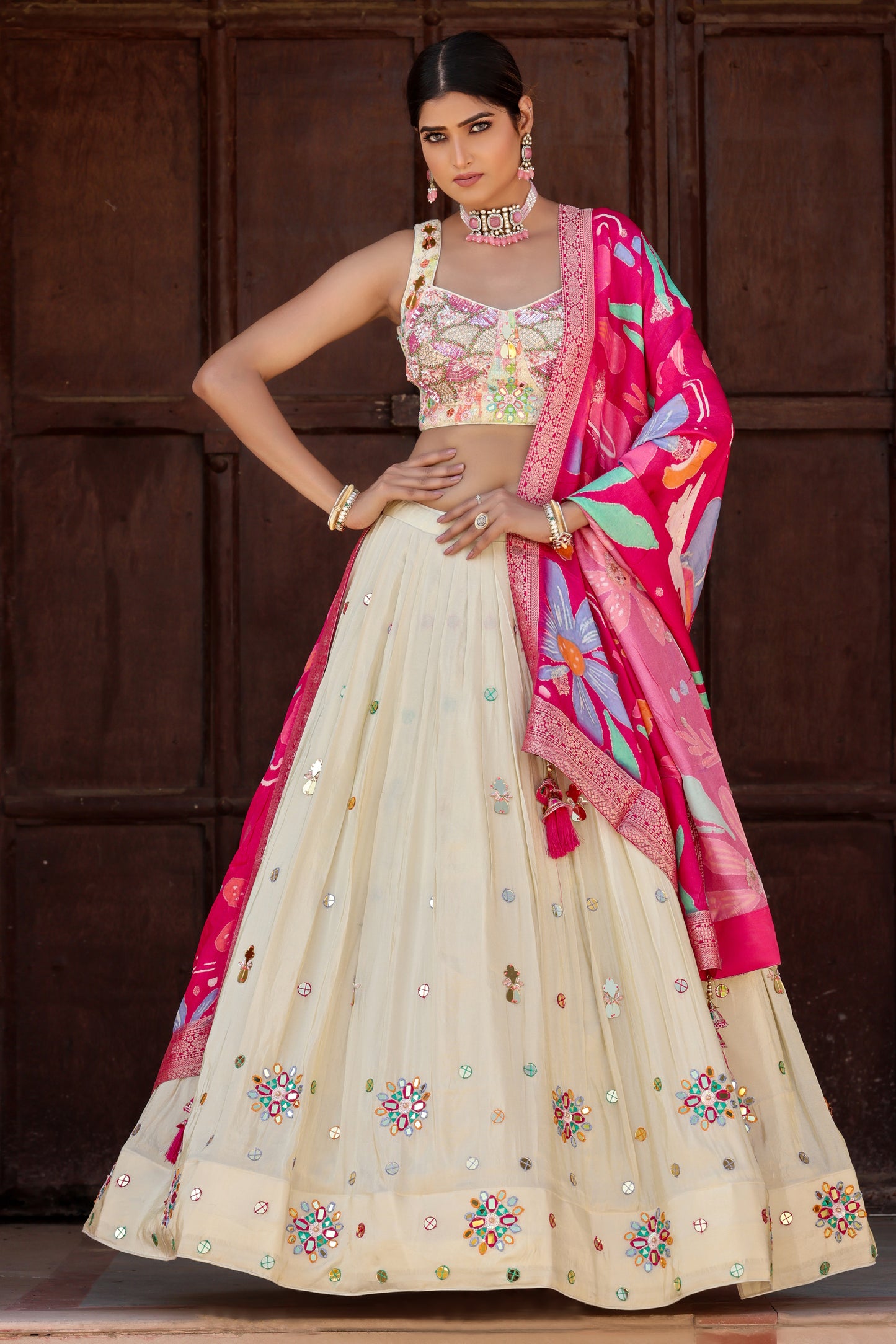 Onion Pink Designer Readymade Lehenga