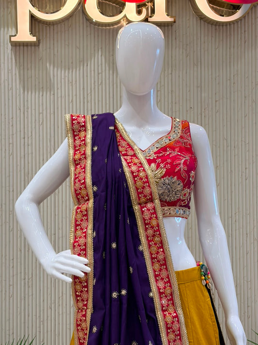 Mustard Yellow Navratri Chaniya Choli
