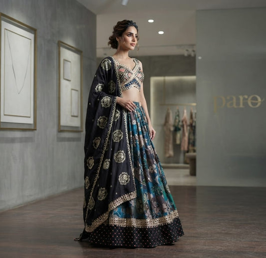 Rama blue colour Colour  Navratri Chaniya Choli