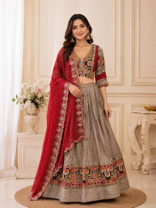 Beige colour Navratri Chaniya Choli