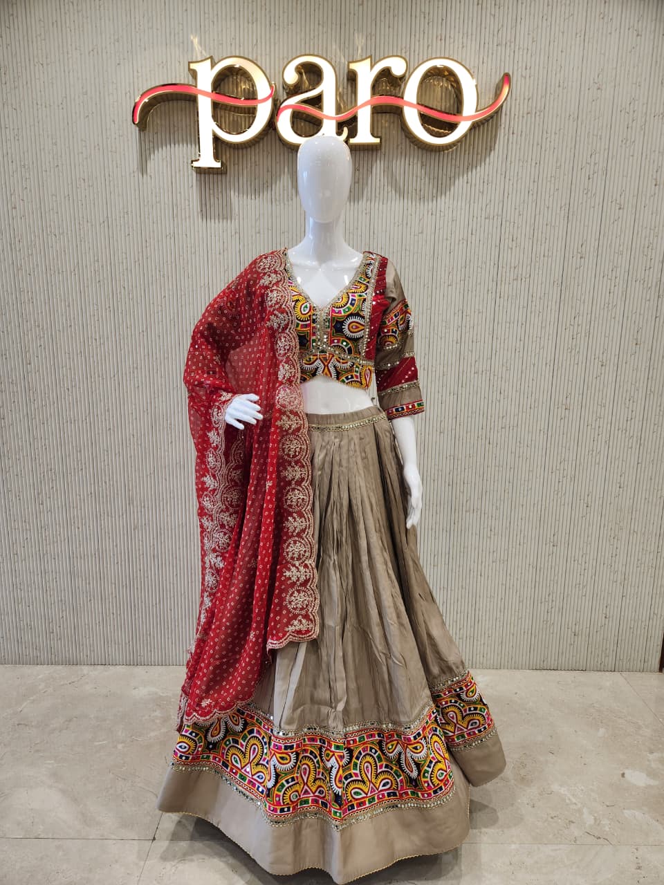 Beige colour Navratri Chaniya Choli