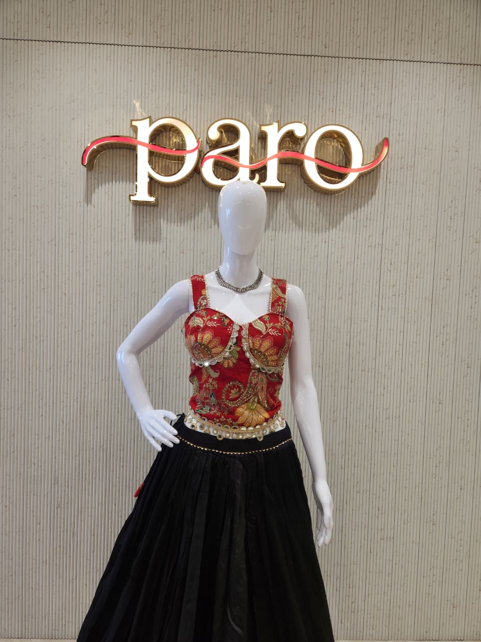 Red and black colour Colour  Navratri Chaniya Choli