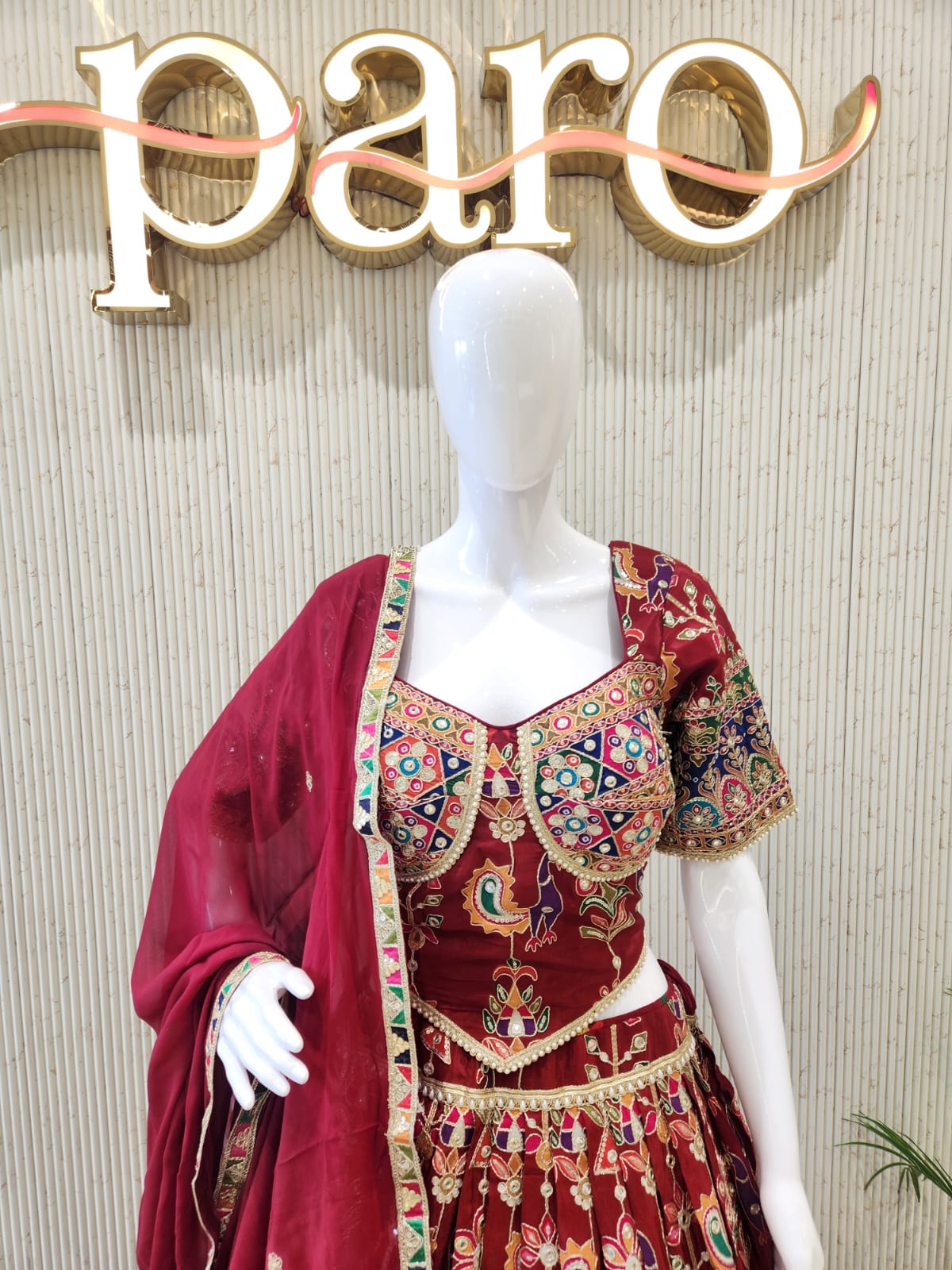 Maroon Navratri Chaniya Choli