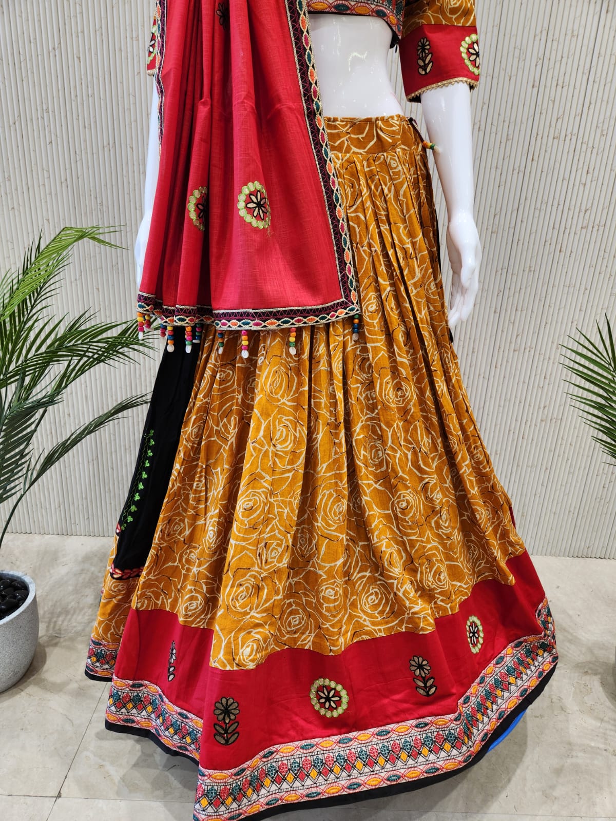 Mustard Yellow Navratri Chaniya Choli