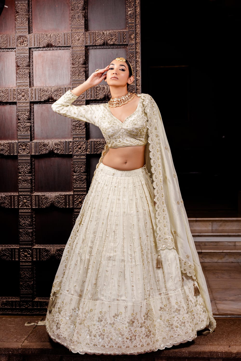 Gold Elegant Designer Readymade Lehenga