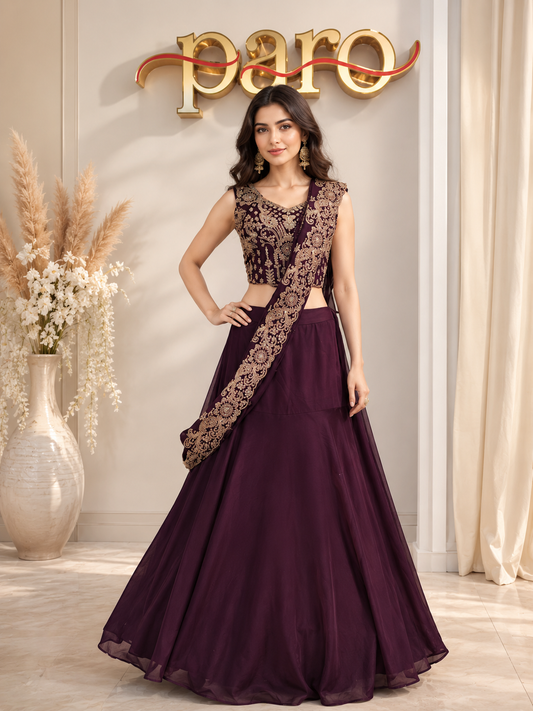 Wine Draping Indowestern 2pis