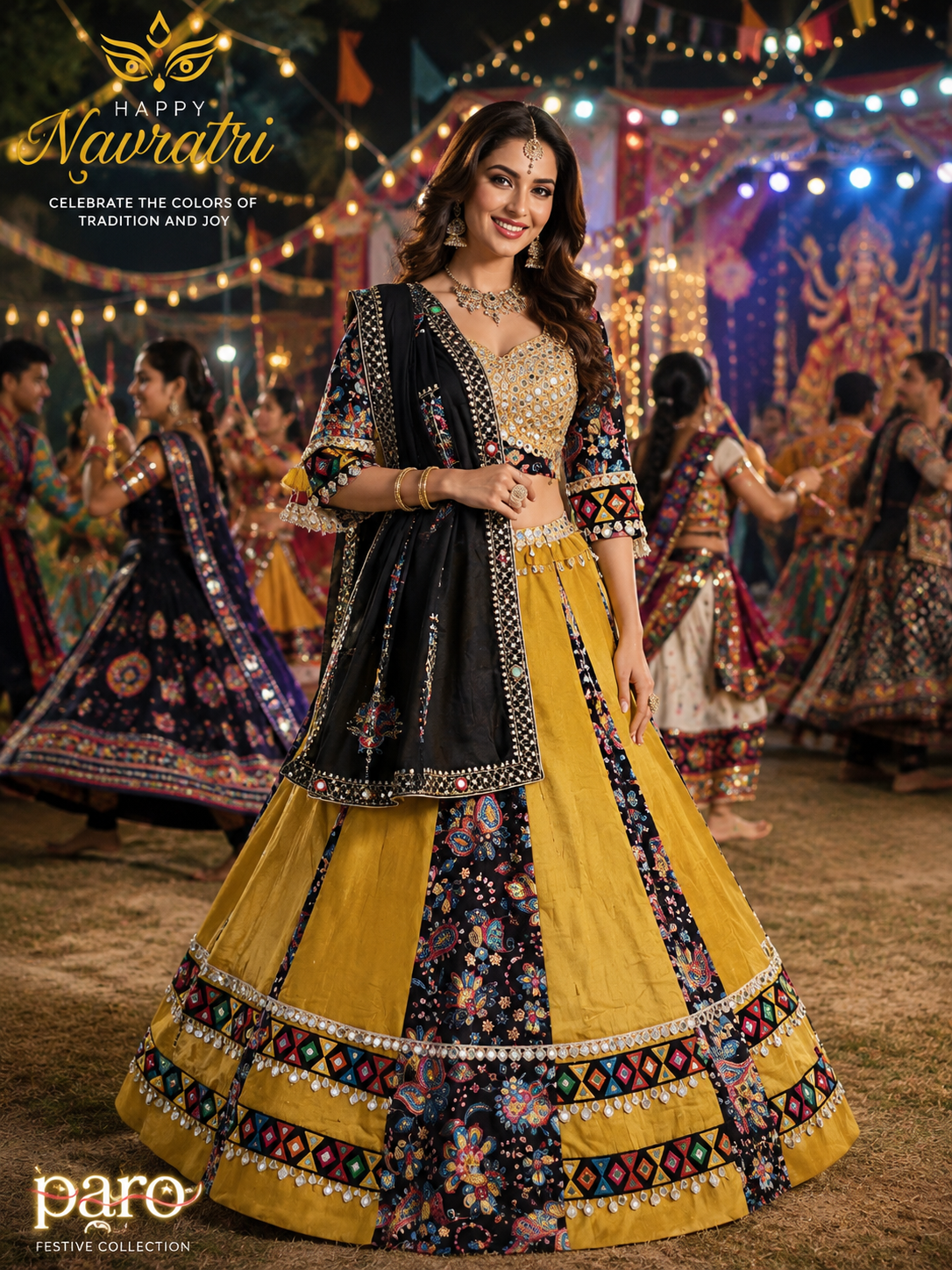 Yellow Navratri Chaniya Choli